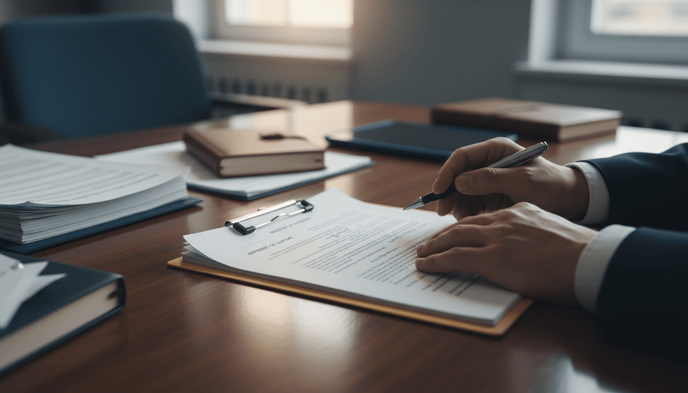 Attorney reviewing personal injury case documents with focused attention